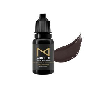 Mellie Microblading Pigment Medium Brown 10 ml/.35 fl oz No Mixing Long Lasting